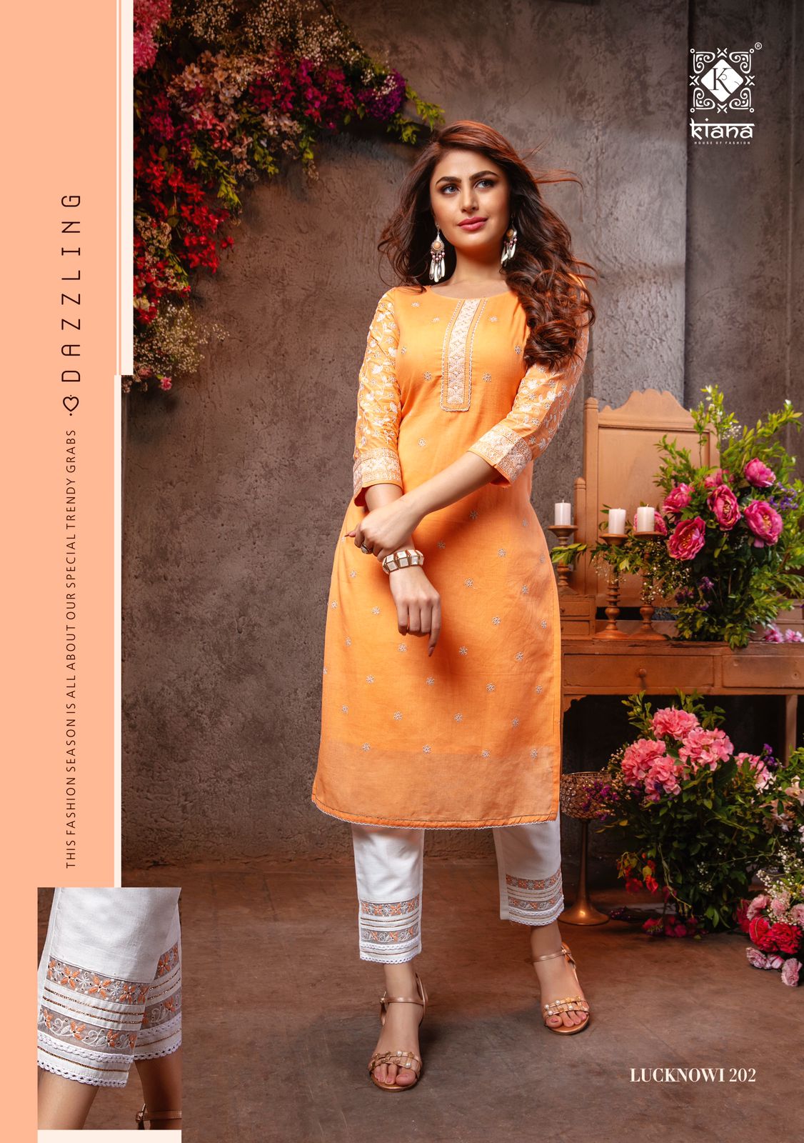 Kiana Lucknowi 2 Fancy Ethnic Wear Cotton Kurti With Bottom Collection